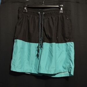 George Men's Black and Teal Board Shorts